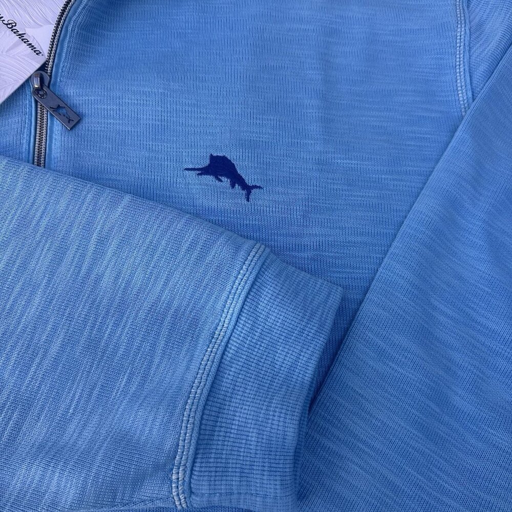 Tommy Bahama Tobago Bay Half Zip Pullover Men’s 2XB Blue Sky - Picture 4 of 10
